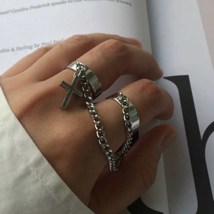 빅애플샵 남자 반지 체인 써지컬 스틸 학생 DSM ring