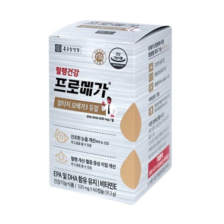 종근당건강 알티지 오메가3 듀얼, 60정, 3개