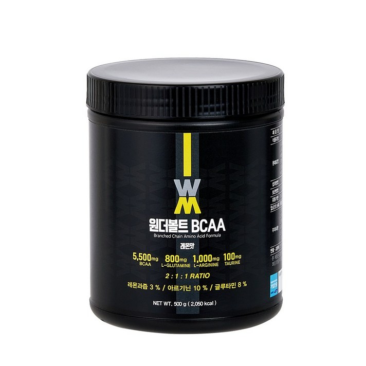 원더메이크 원더볼트 BCAA 3종 아미노산보충제 500g, 원더볼트 레몬맛 500g