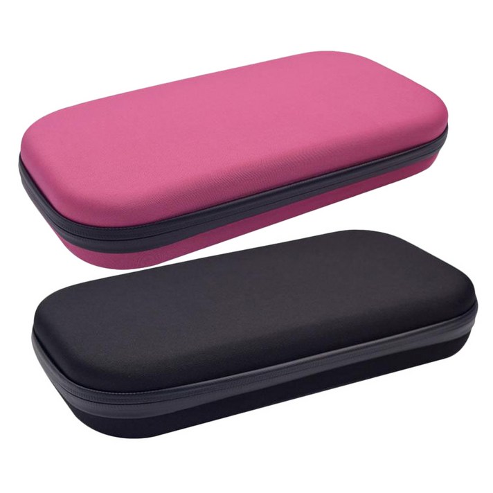 Deoxygene 2 Pcs Carry 여행 주최자 청진기 Hard Storage Box Case Bag Eva Pink & Black, 1개, 핑크 & 블랙