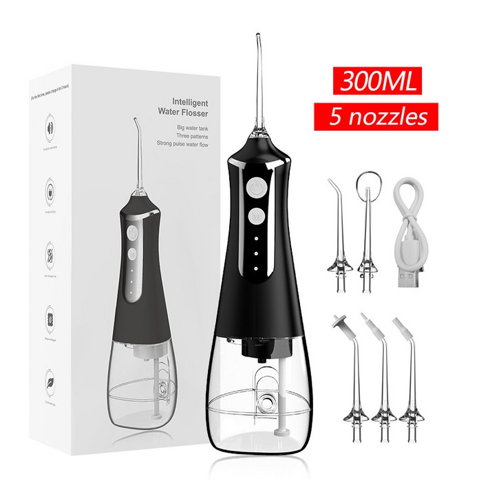 PYHO 휴대용 구강세정기 치간칫솔사용법 구강관리 치간세정기, XIP6 330Ml, 블랙