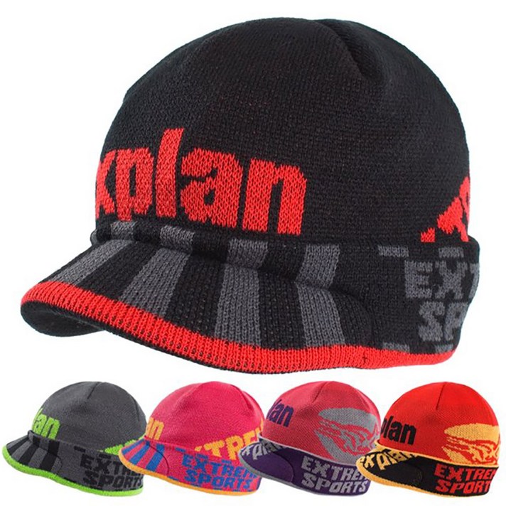 국산 비니 따뜻한 패션 캡 니트 모자 비니 등산 방한 모자 가을 겨울 보온 스포츠 모자 자전거 등산 낚시 오토바이 스키 방한 용품, 익스플랜(레드)