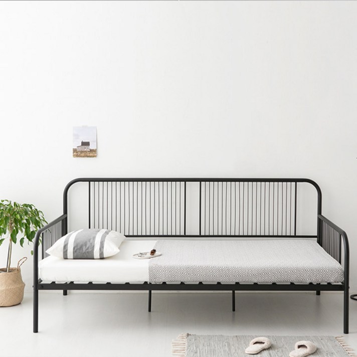 마켓비 GALDA 철제 침대 싱글사이즈 S 100x200, 매트블랙