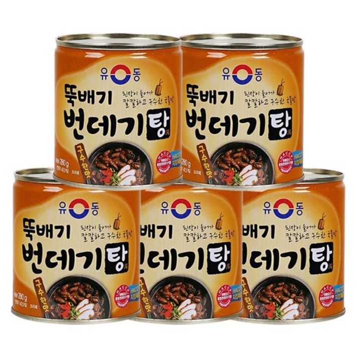 유동 뚝배기 번데기탕 (구수한맛) 280g, 5개