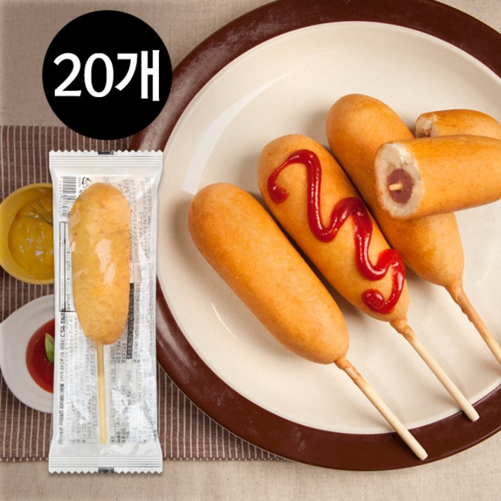 추억의 카스테라 핫도그 (냉동) 80g 20개 (개별포장) 무꼬뭐꼬 옛날 맛도그 (100g당 960원)