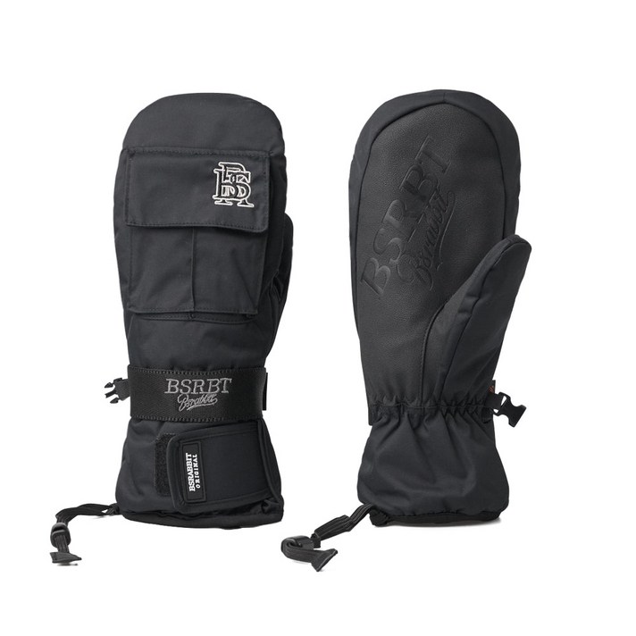 비에스래빗 2324 BSRABBIT BSR POCKET SNOWBOARD GLOVE LOGO BLACK 스노우보드 장갑, S