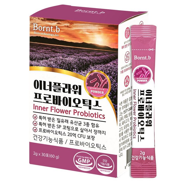본트비 여성 질유래유산균 프로바이오틱스 이너플라워, 2gx30포 1박스