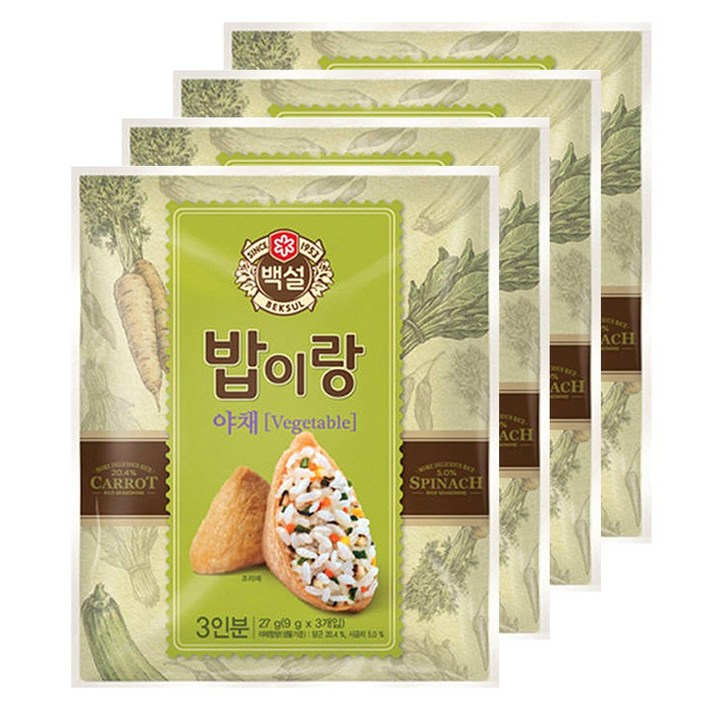 백설 밥이랑 야채, 27g, 4개