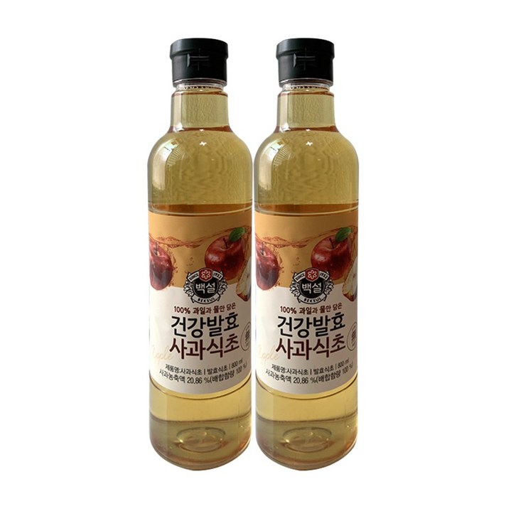 백설 건강발효 사과식초, 800ml, 2개