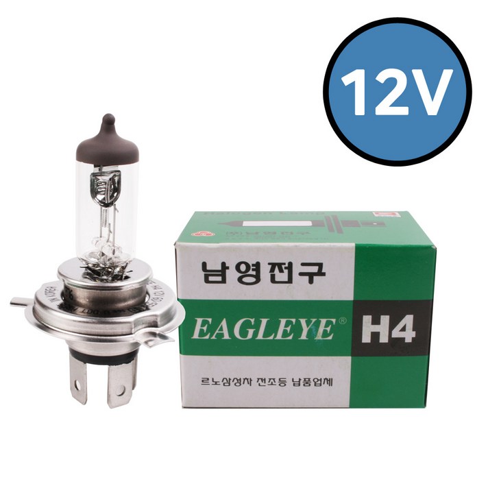 남영전구 일반형 H4 12V 전조등 자동차 할로겐, 투명, 1개