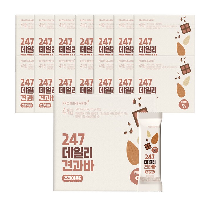 프로틴어스 247 데일리 견과류바 초코아몬드 / 에너지바, 140g x 15박스