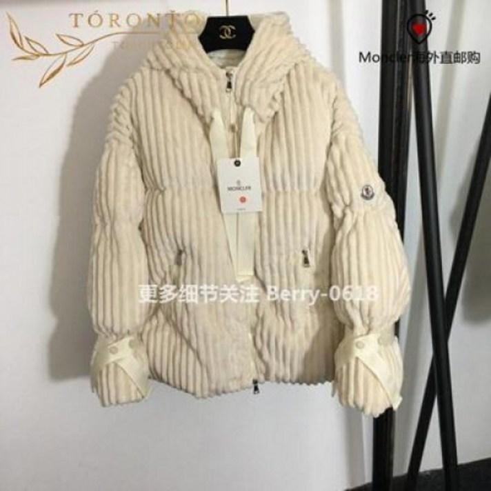 Made for u 구매대행 몽클레어/문틀가을겨울신상 코듀로이 스트라이프 후드빵복 여성다운오버사이즈코트
