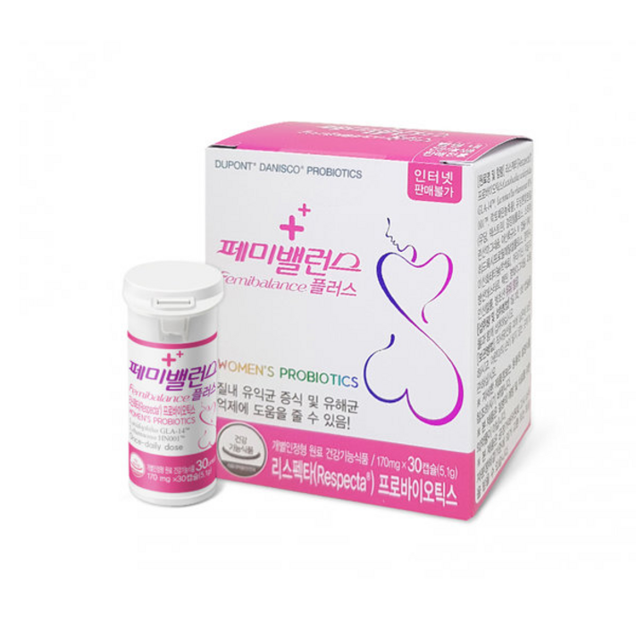국제약품 페미밸런스 플러스 170mg x 30캡슐 여성 유산균 프로바이오틱스