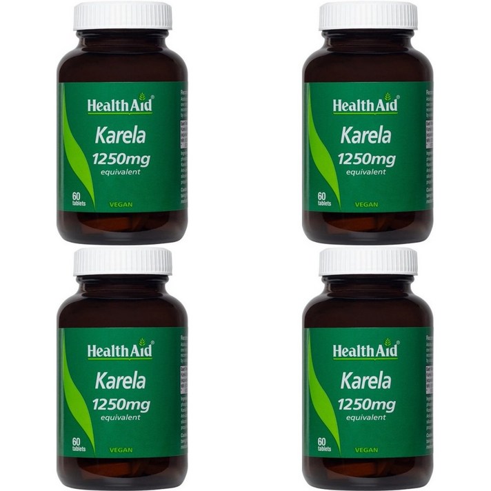Healthaid Karela 헬스에이드 7배 추출 카렐라 1250mg 60정 4병, x, 1개, 60개