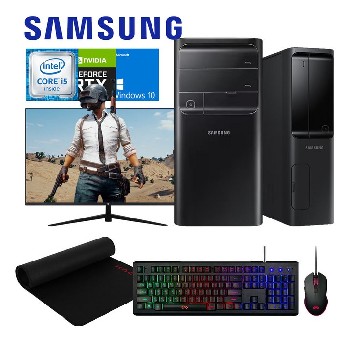 삼성전자 사무용 인강용 게이밍 컴퓨터 데스크탑 i5 i7 SSD장착 GTX RTX 윈10 모니터 풀세트 배그 옵치 로아 디아4, 08_오버워치 에디션, 04_32인치세트