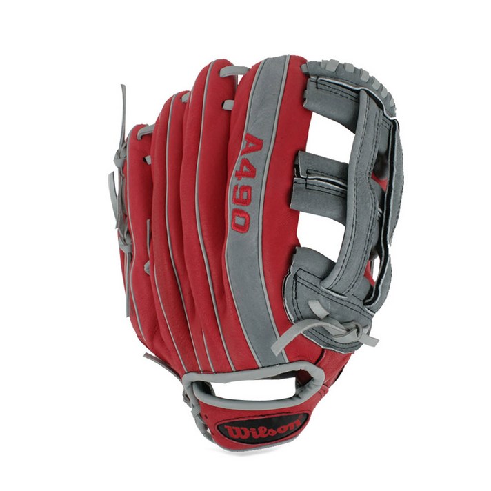 윌슨 A490 KR 12인치 우투용 야구글러브 WTA04KR17RP 12CC, 레드 + 그레이