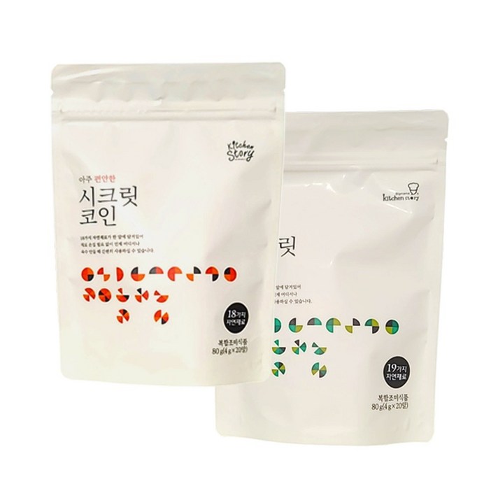 빅마마 시크릿코인 편안한맛 + 개운한맛 구성 세트 더진한 육수 고체 한알 명장 다시팩