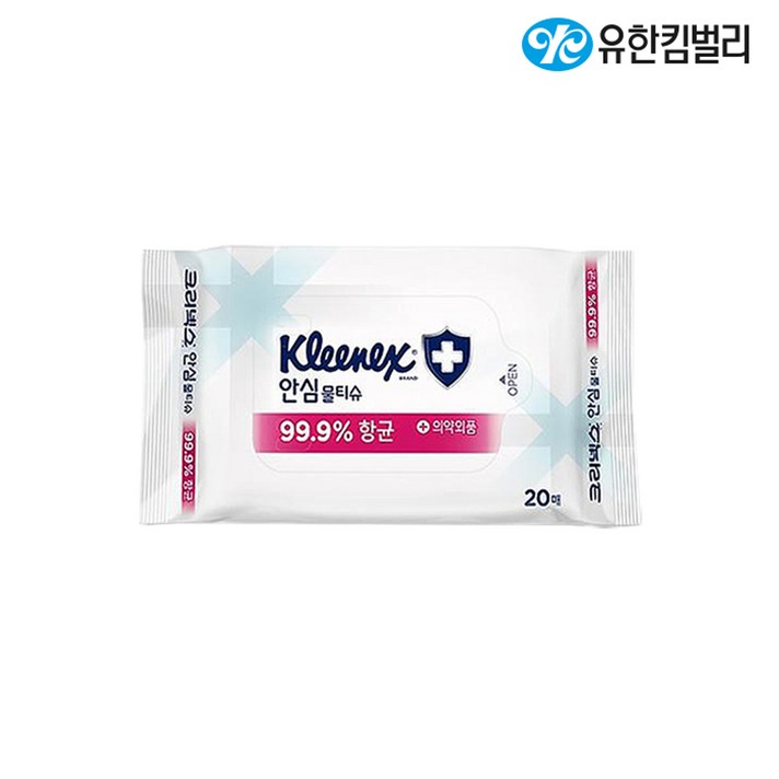 크리넥스 안심 물티슈, 20매, 6팩