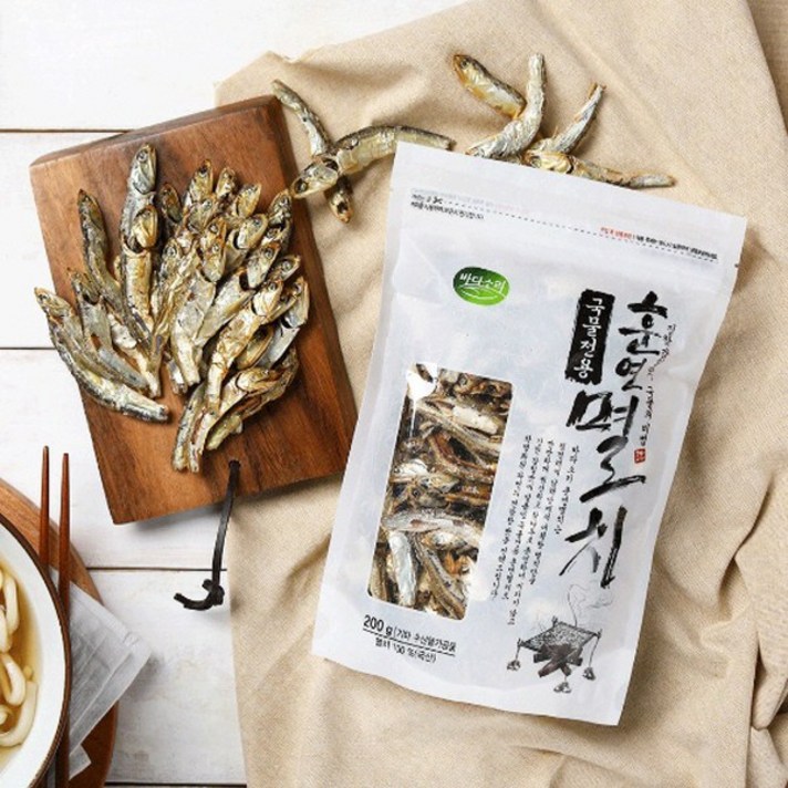 바다소리 참나무로 훈연한 훈연멸치, 200g, 2개