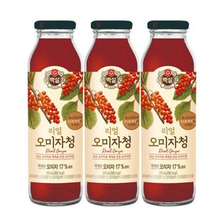 CJ 백설 리얼 오미자청 310ml*3개, 3개, 310ml, 310ml