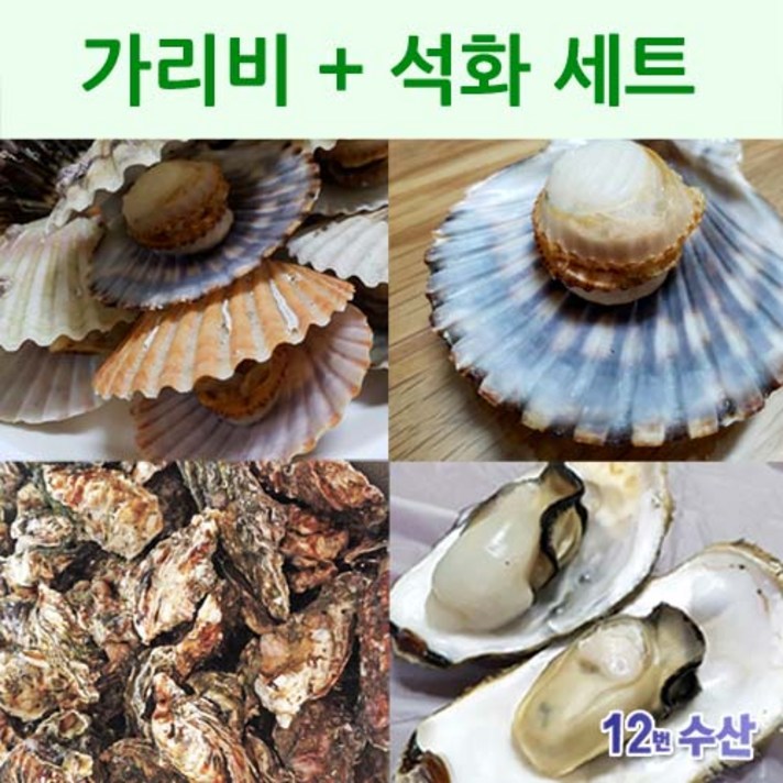 통영12번수산 가리비 석화세트, 가리비 2kg + 석화 3kg, 1세트