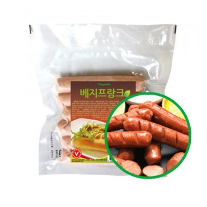 콩고기소세지 콩고기프랑크 비건푸드 완전채식 간편한조리 냉동채식식품 콩고기소세지/콩고기프랑크/비건푸드/채식푸드/완전채식/냉동채식식품, 단일 수량