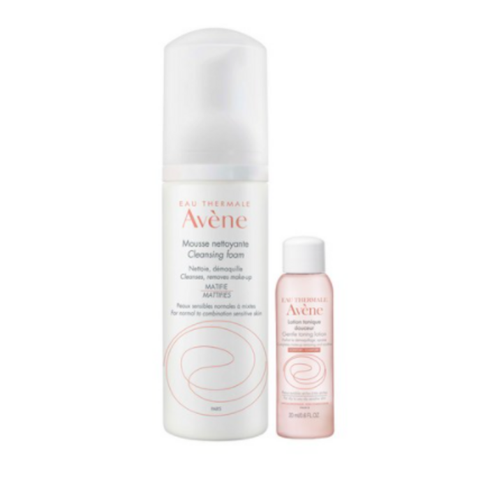 아벤느 젠틀 클렌징 무스폼 150ml + 젠틀 토닝 로션 20ml 세트, 1세트