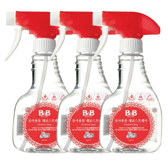 비앤비 유아용품 제균스프레이 용기형, 300ml, 3개