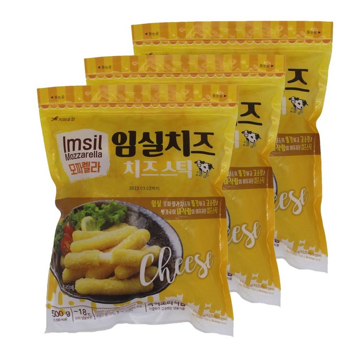 임실치즈 치즈스틱 500g, 3팩