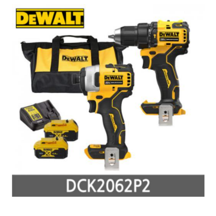 디월트 DCK2062P2 충전콤보세트 20V 5.0AH 2팩 DCD709N DCF809N 햄머 임팩콤보, 단일 수량