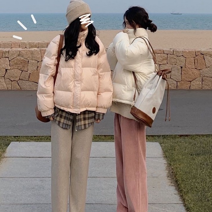 겨울여자숏패딩 숏 패딩 여 루즈핏 펄감 겨울 코트