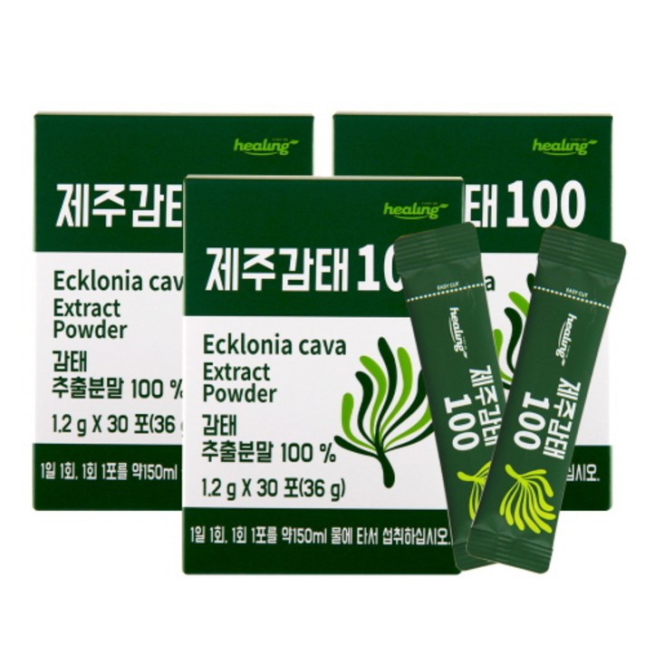 힐링 제주감태 100% 감태추출분말, 3개 (총 90포)
