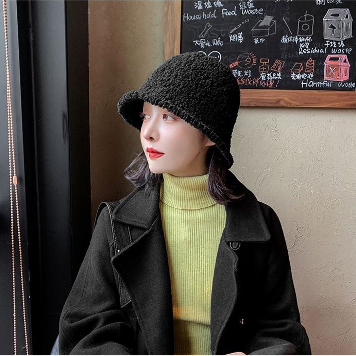 일월전빵 뽀글이 버킷햇 니트 벙거지 모자