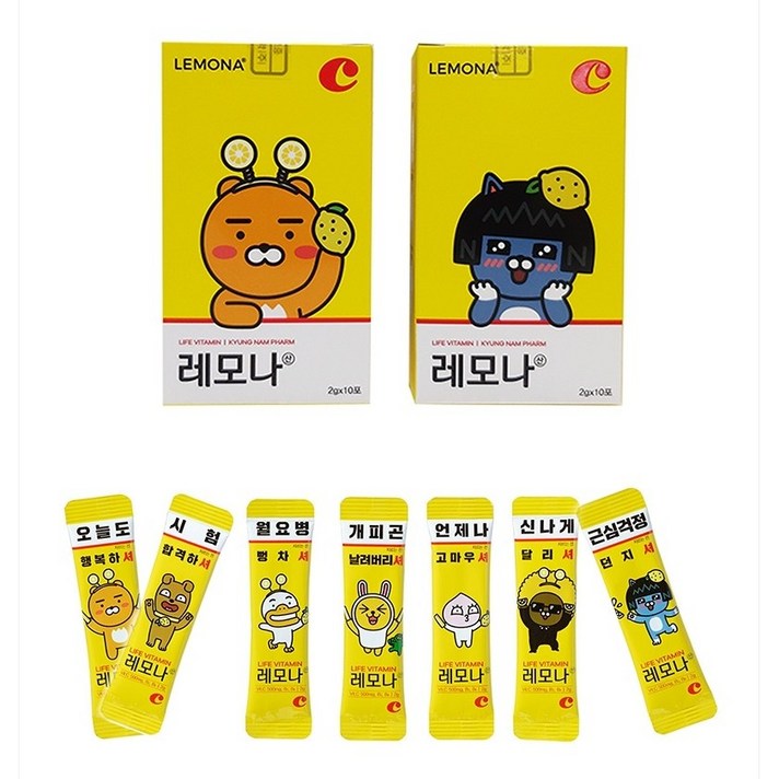 카카오 프렌즈 레모나산 10포 1각-블럭캔디증정