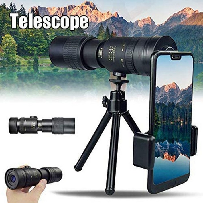 4K 10 300X40mm 초망원 줌 단안 휴대용 뮤지컬망원경 고배율 천체 단망경 망원경, 협동사