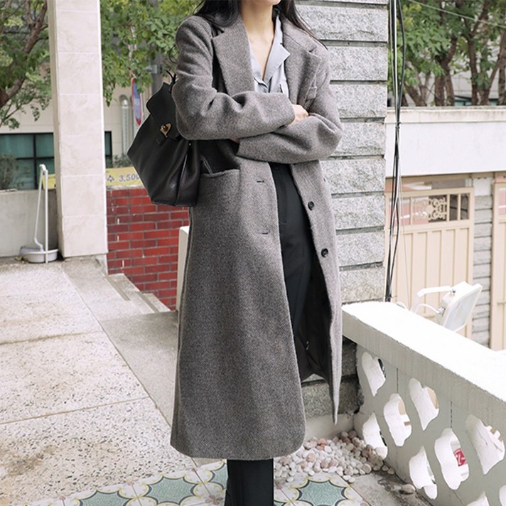 시티 포근 롱 코트