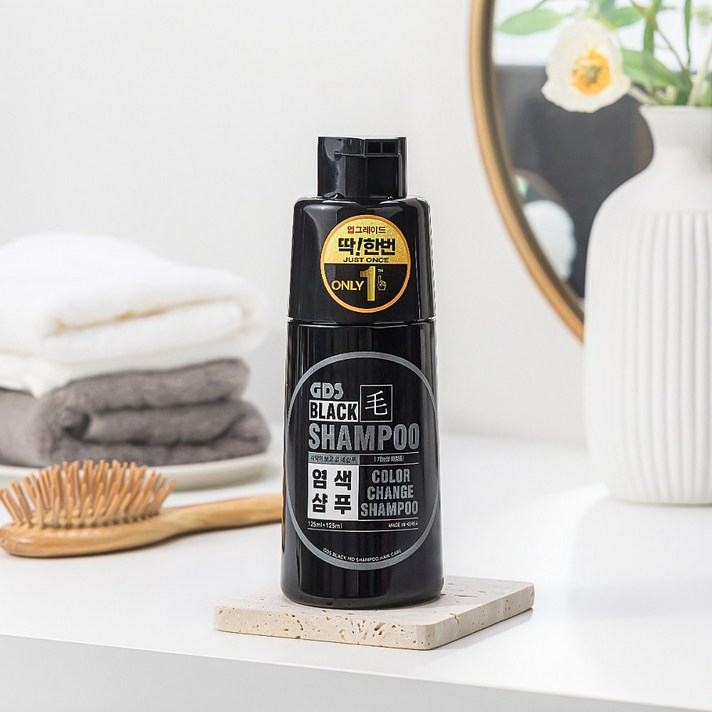 저자극 GDS 딱한번 블랙모 염색샴푸 (할인) 천연염색 새치염색샴푸 쿨링효과, 250ml 1개 (할인), 1개, 250ml