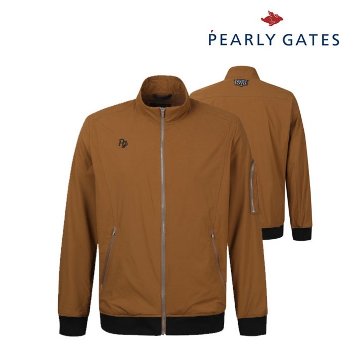 파리게이츠 골프 pearlygatesgolf남성 로고 자수 블루종 점퍼 P511A3JP203_BR, 006, BR, 1개
