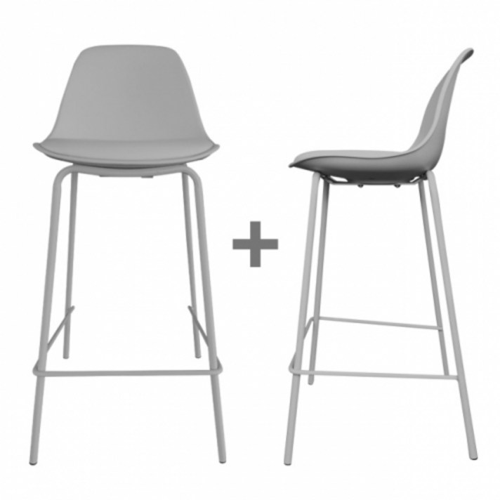 핸즈홈 바체어 (2개1세트) 홈바의자 아일랜드식탁 의자, 벨르맘바체어-그레이 60cm(2개1SET)(1775)