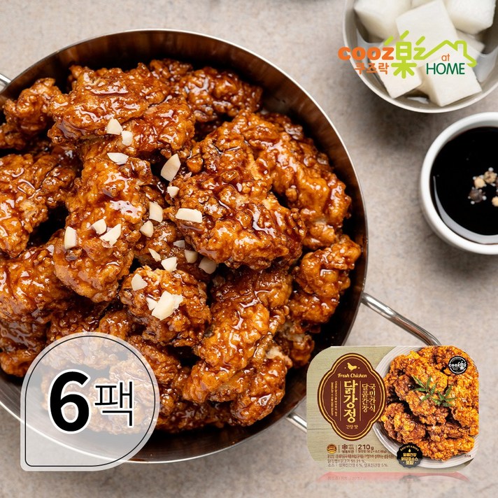쿠즈락앳홈 국민간식 달콤간장 닭강정 210g 6팩