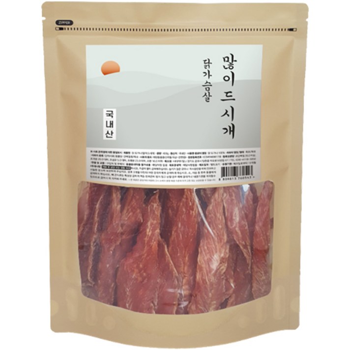 반려동물 많이드시개 대용량 수제 간식 400g, 닭가슴살, 1개