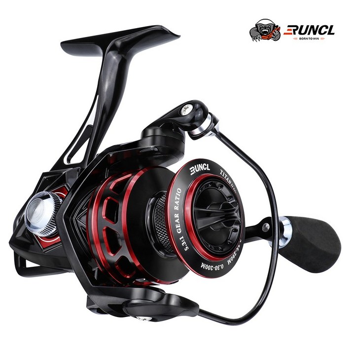RUNCL 낚시 스피닝 릴 20KG 최대 드래그 5.1 : 1 Titan II 낚시 릴 바다 낚시 루어 낚지, 3000조