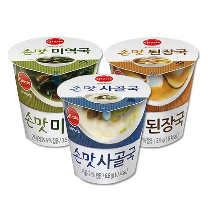 태경농산 즉석 컵국 3종 10개 골라담기 / 사골국 / 미역국 / 된장국, 태경농산 손맛 컵국 된장국4개+미역국3개+사골국 3개