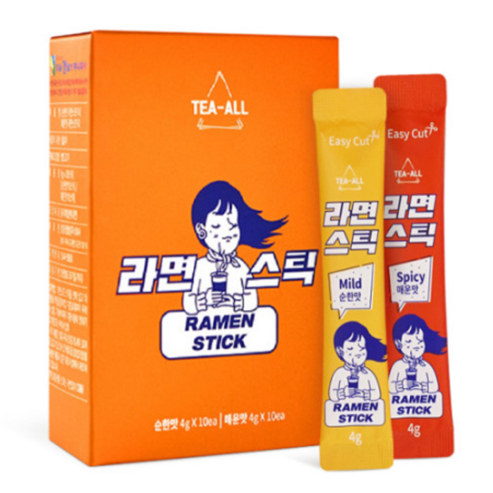 라면스틱 순한맛 매운맛 라면국물만 먹고 싶을 때 휴대가 간편한 스프 (4g X 20), 4g, 1통