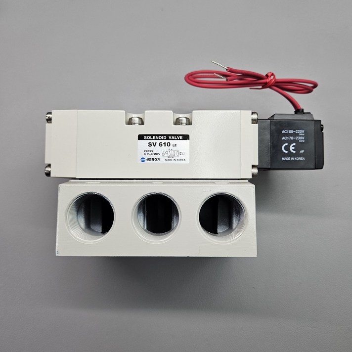 신영제어기 SV610 -2L (AC220V) 5포트 싱글형 솔레노이드밸브 Rc3/4, 1개