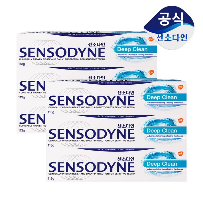 센소다인 딥클린 치약 113g, 6개