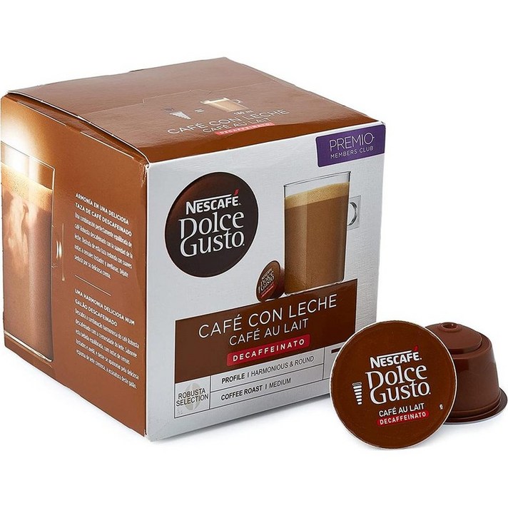 Nescafe Dolce Gusto 네스카페 돌체구스토 디카페인 카페오레 커피 캡슐 16개입 3팩, 3개, 16개