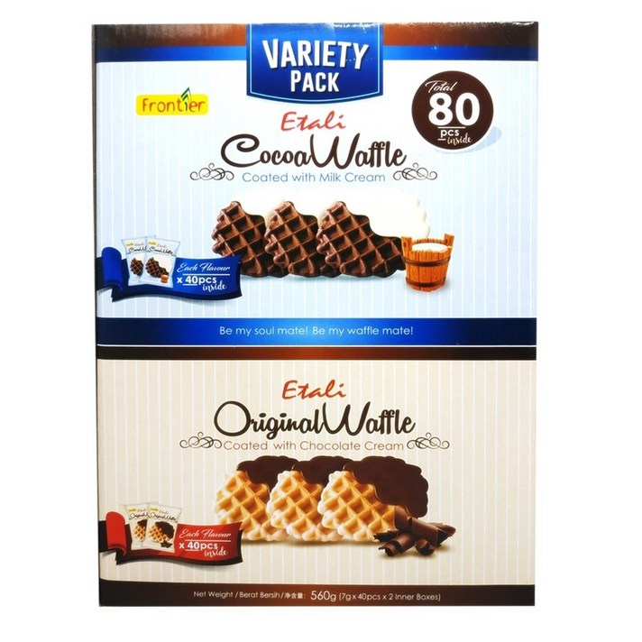 이타리 버라이어티팩560g (오리지날와플초코크림40입+밀크크림40입)