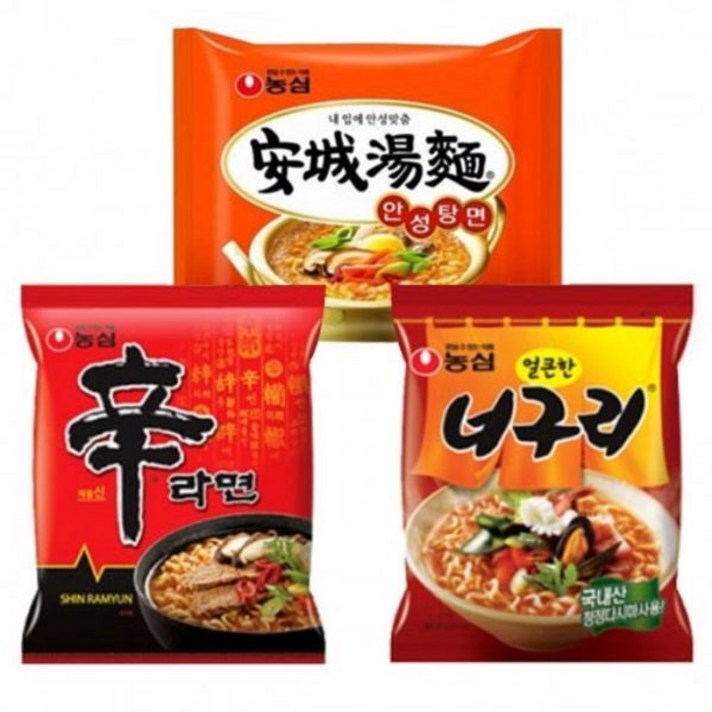 농심 신라면10봉지+안성탕면10봉지+얼큰한너구리10봉지, 30개