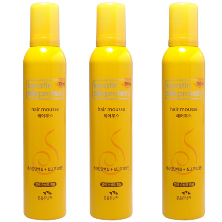3개)꽃을든남자 케라틴 실크프로테인 헤어무스300ml, 3개, 300ml